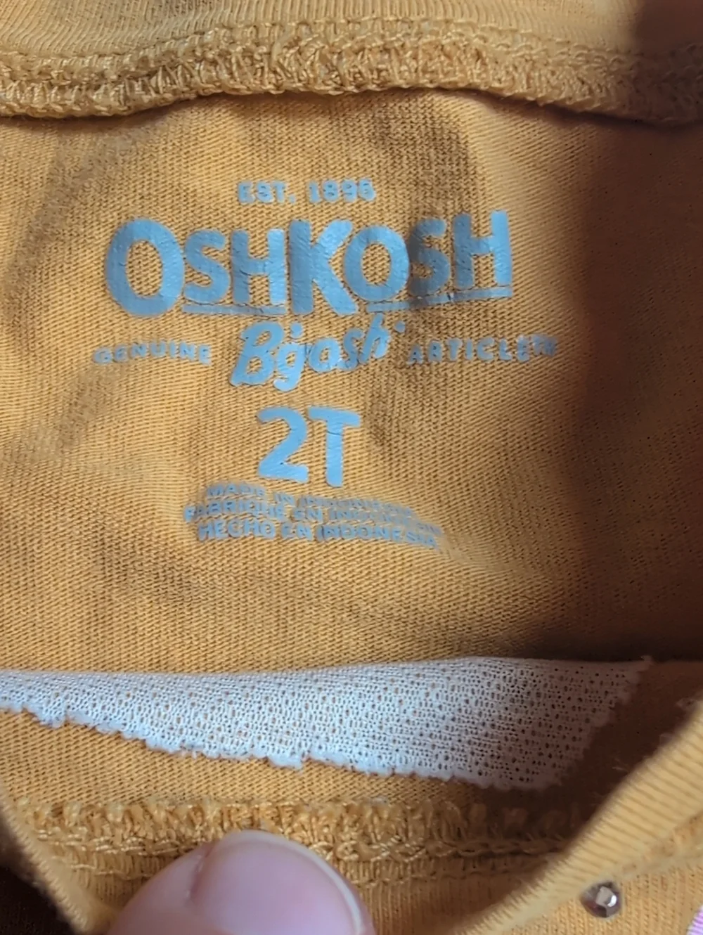 🍁2/$7🍁OSHKOSH Mustard Yellow Flared Hem Tee Shirt